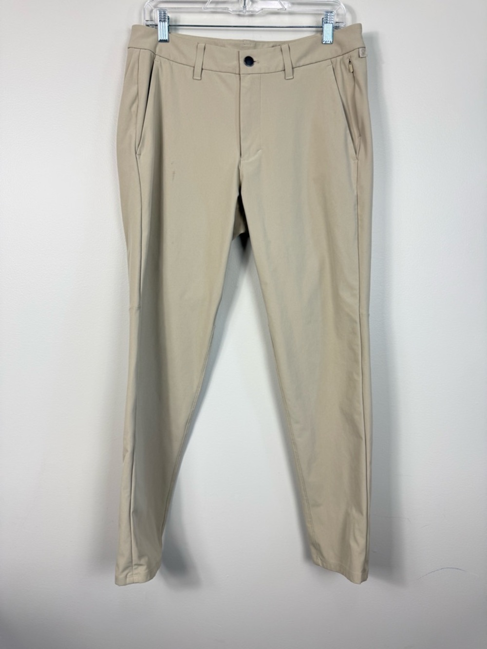 Lululemon Commission Pant Slim Warpstreme Mens 32 Tan Khaki M5975S Office Casual